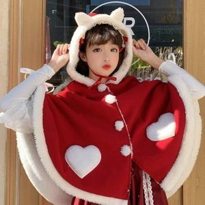 Little Angel Kitty Cat Plush Poncho Cape | Women Fleece Winter Cloak